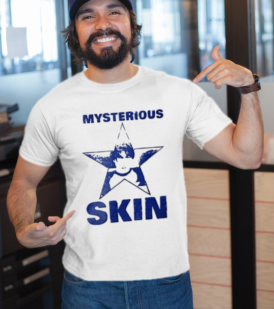 Mysterious Skin Distressed Blue Star Male Bootleg T-Shirt