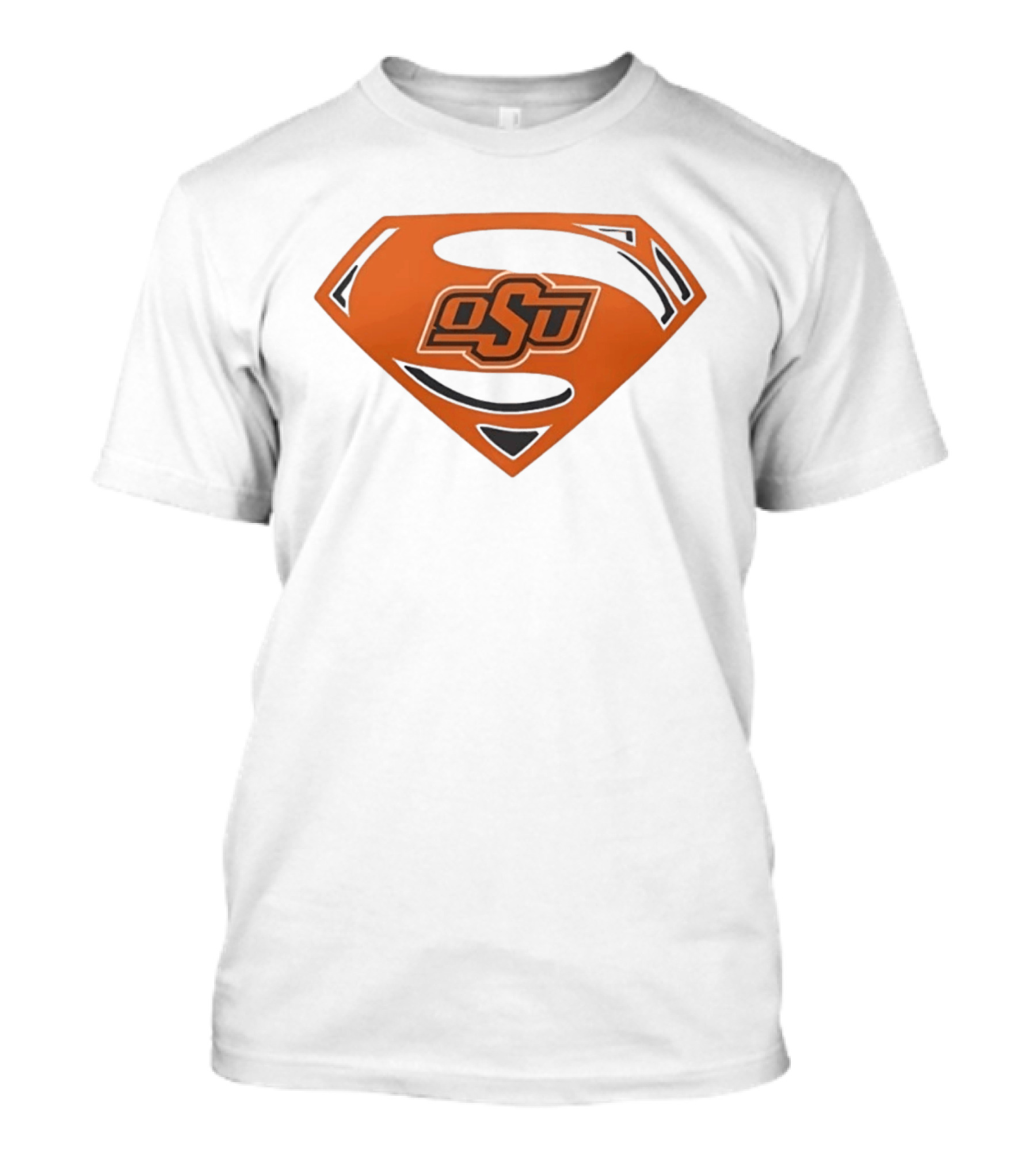 Oklahoma State University OSU Superman Emblem Orange T-Shirt