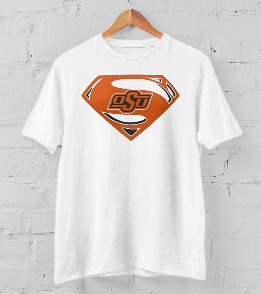 Oklahoma State University OSU Superman Emblem Orange T-Shirt
