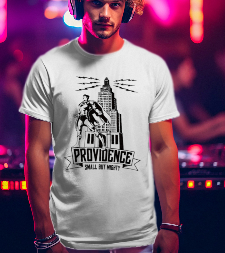 Providence Small But Mighty Superhero City Skyline T-Shirt