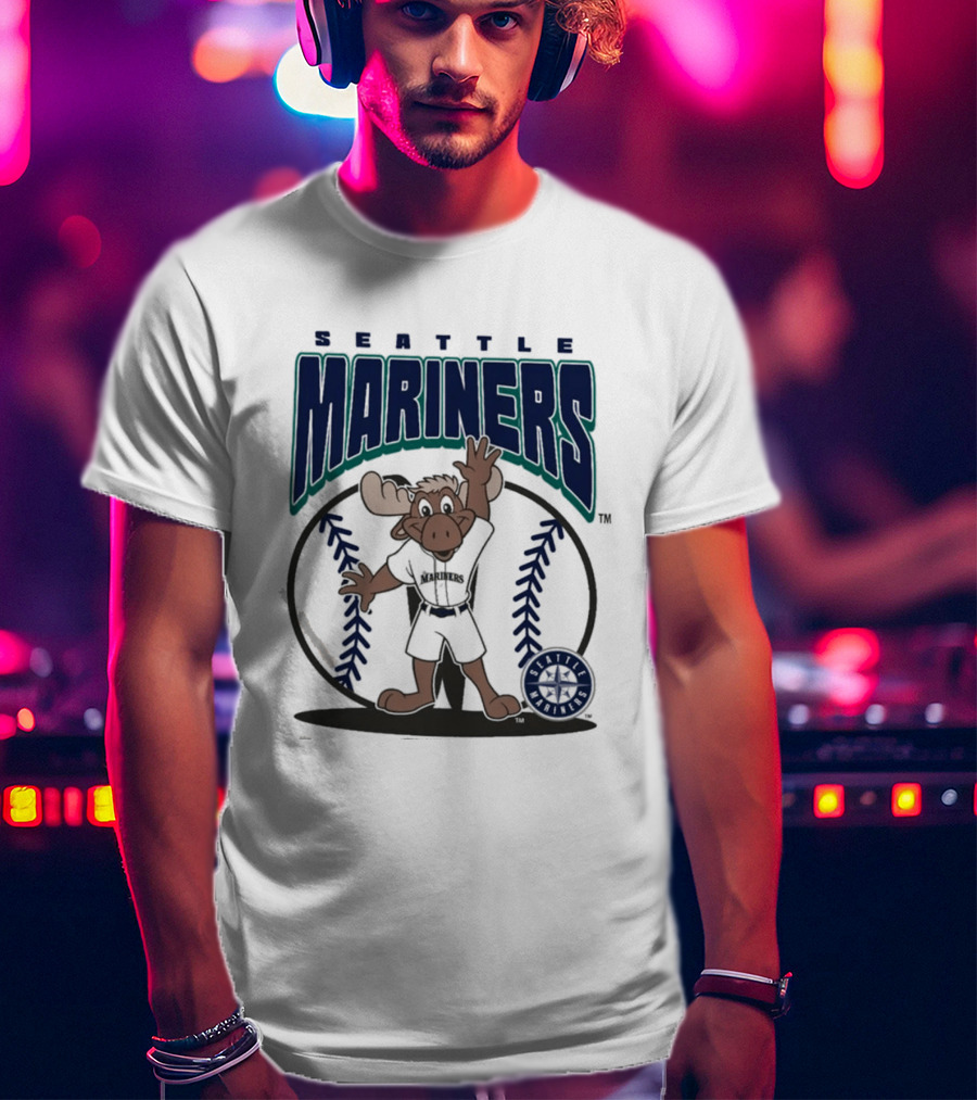 Seattle Mariners Moose Character Youth Mitchell & Ness Mania T-Shirt