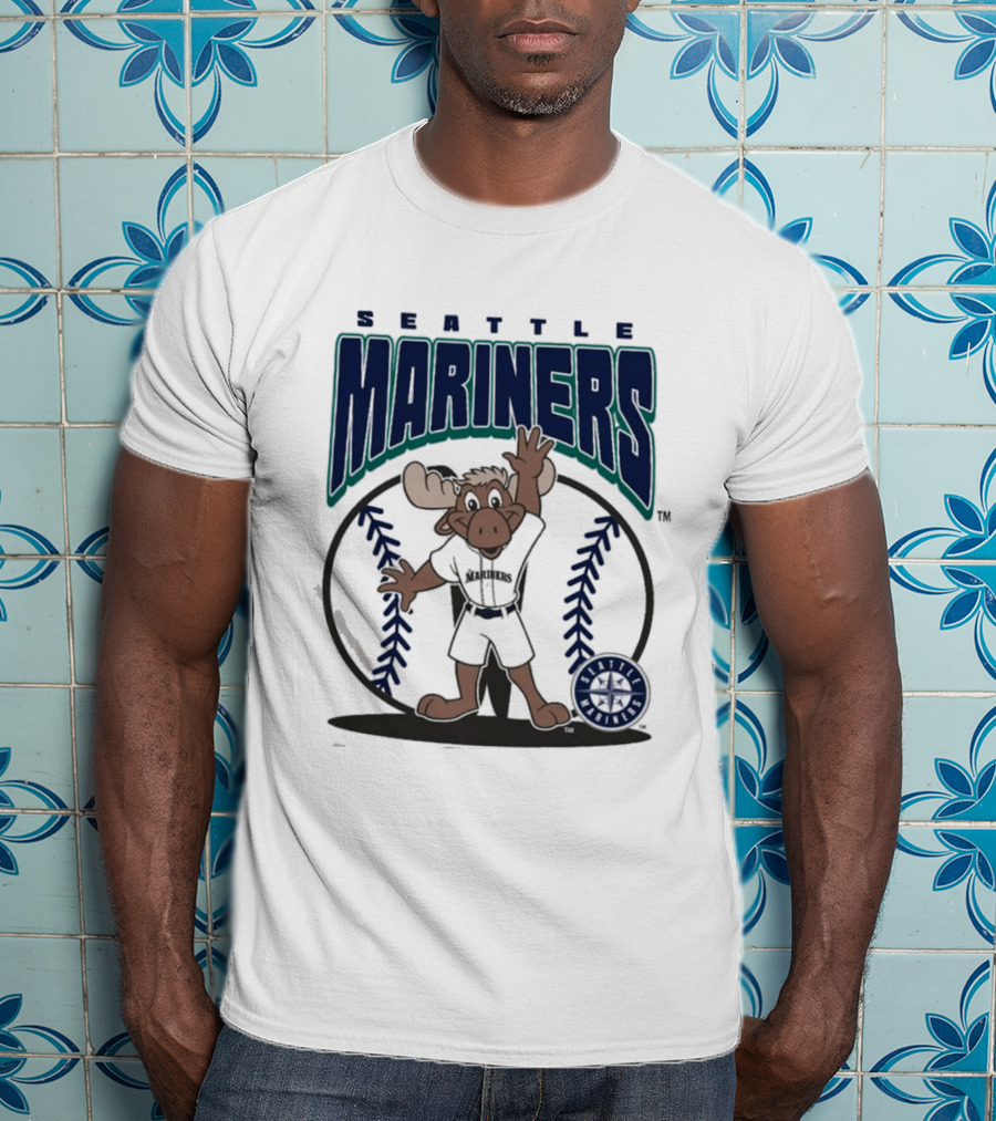 Seattle Mariners Moose Character Youth Mitchell & Ness Mania T-Shirt