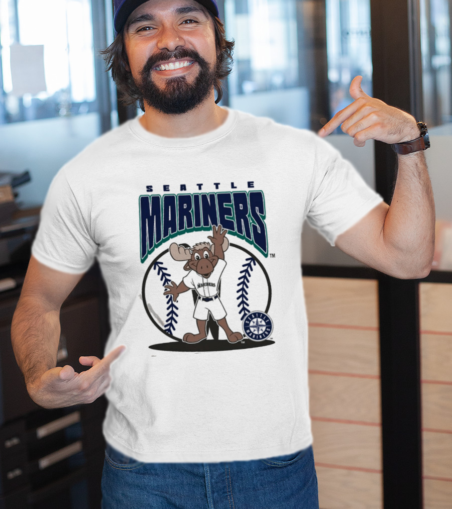 Seattle Mariners Moose Character Youth Mitchell & Ness Mania T-Shirt