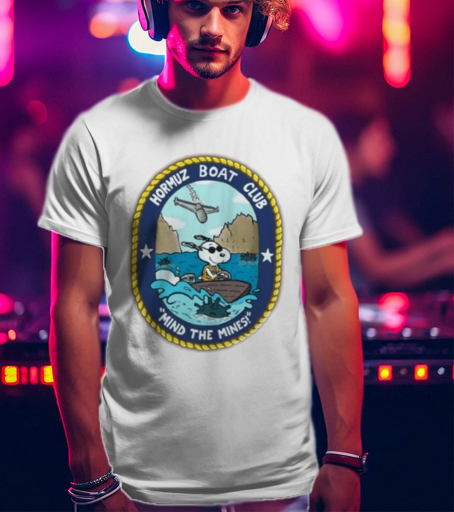 Hormuz Boat Club Snoopy Mind The Mines Marine Adventure Patch T-Shirt