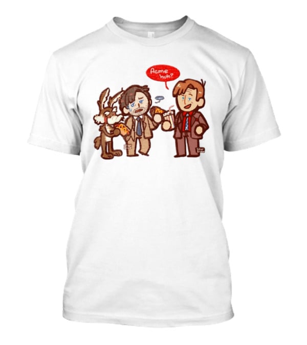 Wile E Coyote Saul Goodman Jimmy McGill Acme Huh Yeah Pizza Milkshake Cartoon Character Collaboration T-Shirt
