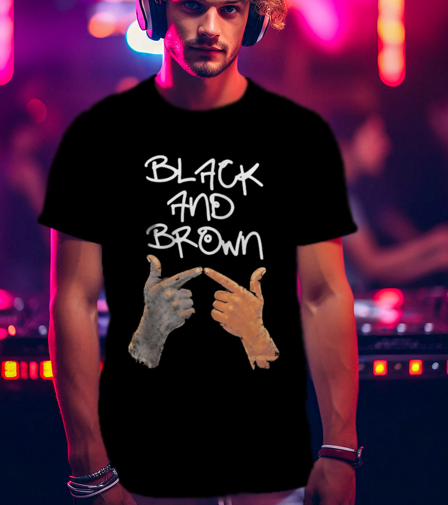 Black And Brown Hand Gesture Unity Solidarity T-Shirt