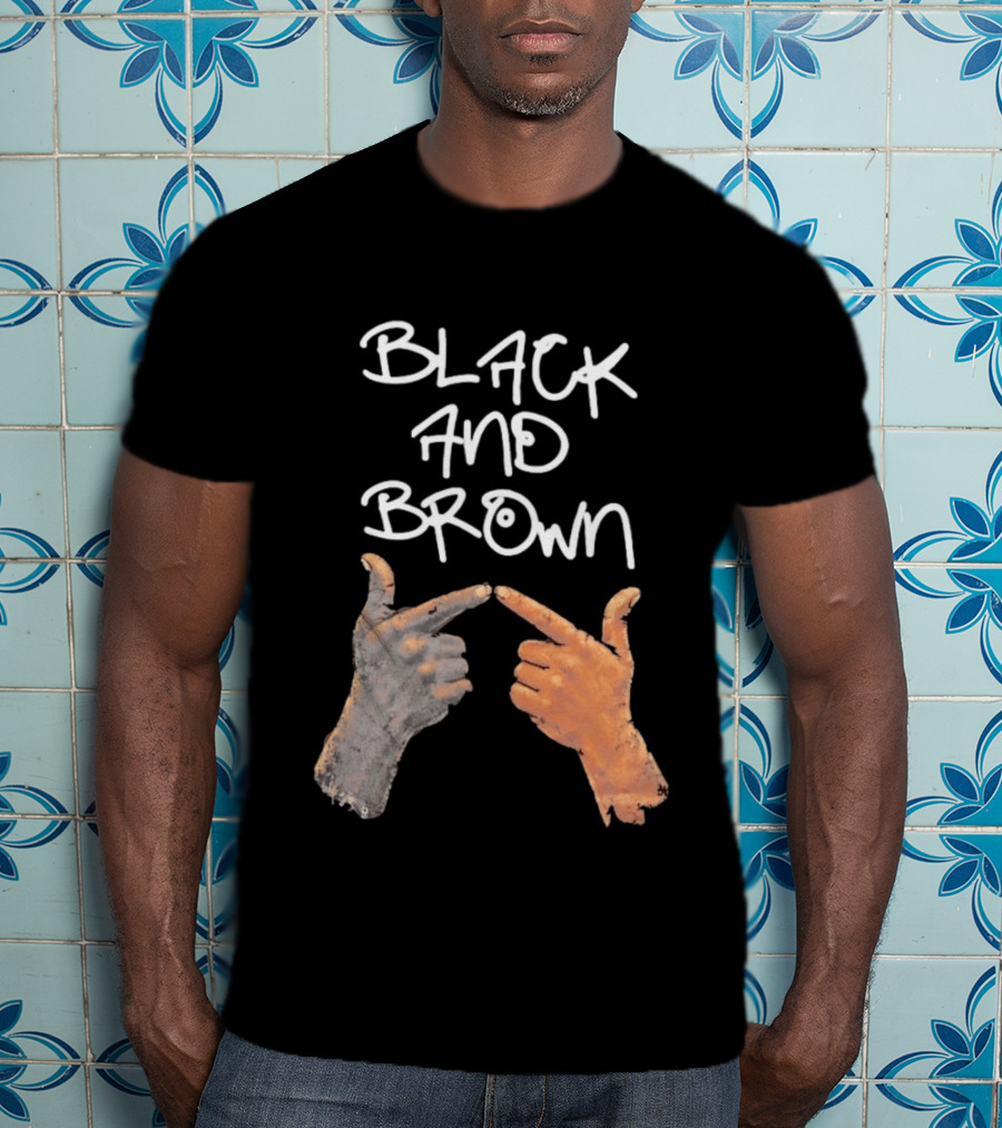 Black And Brown Hand Gesture Unity Solidarity T-Shirt