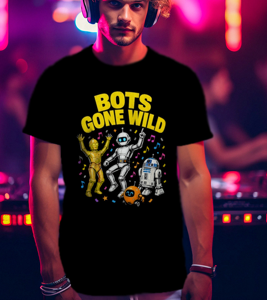 Bots Gone Wild With Star Wars Droids C 3PO R2 D2 Celebration T-Shirt