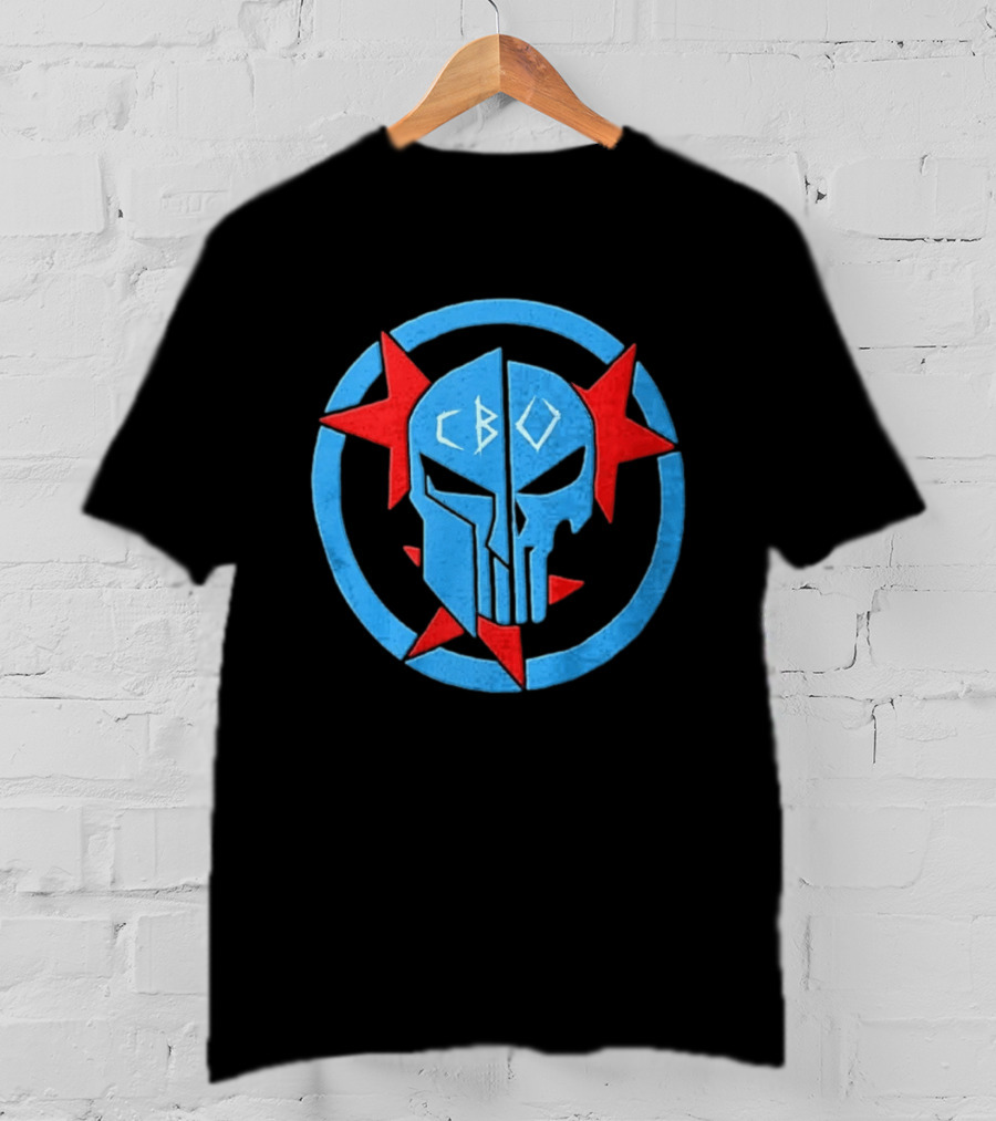 CBO Spartan Punisher Skull Red Star Blue Circle T-Shirt