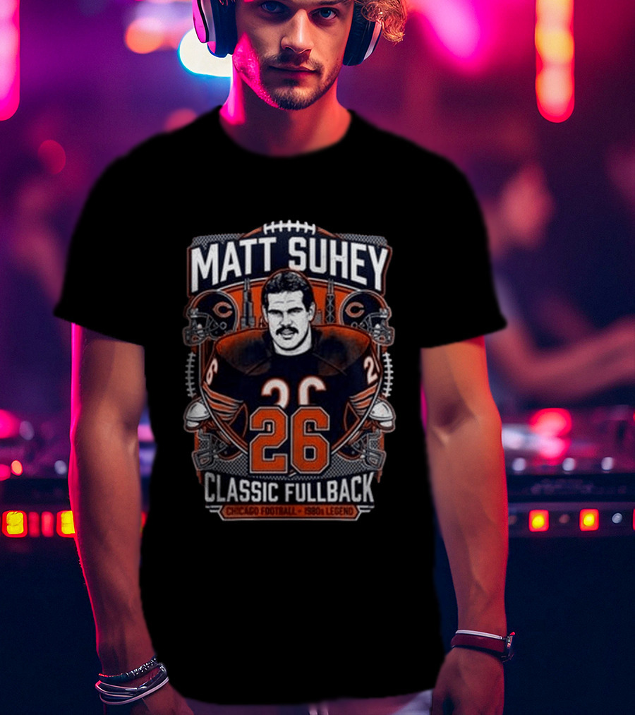 Matt Suhey Chicago Football Legend Classic Fullback 26 1980s T-Shirt