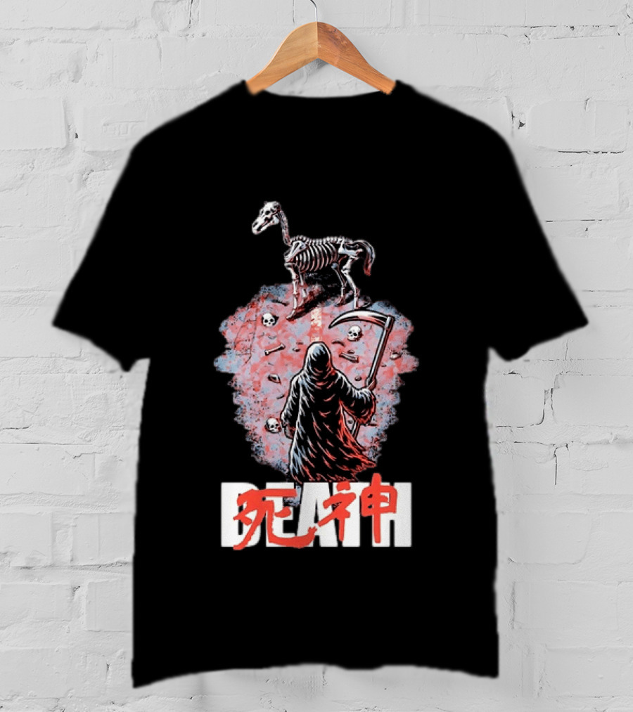 Shinigami Grim Reaper Skeleton Horse T-Shirt