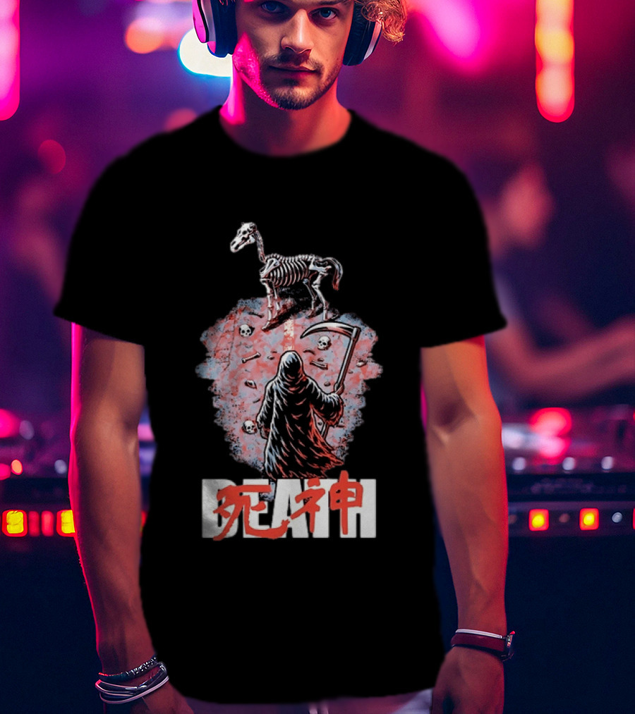 Shinigami Grim Reaper Skeleton Horse T-Shirt