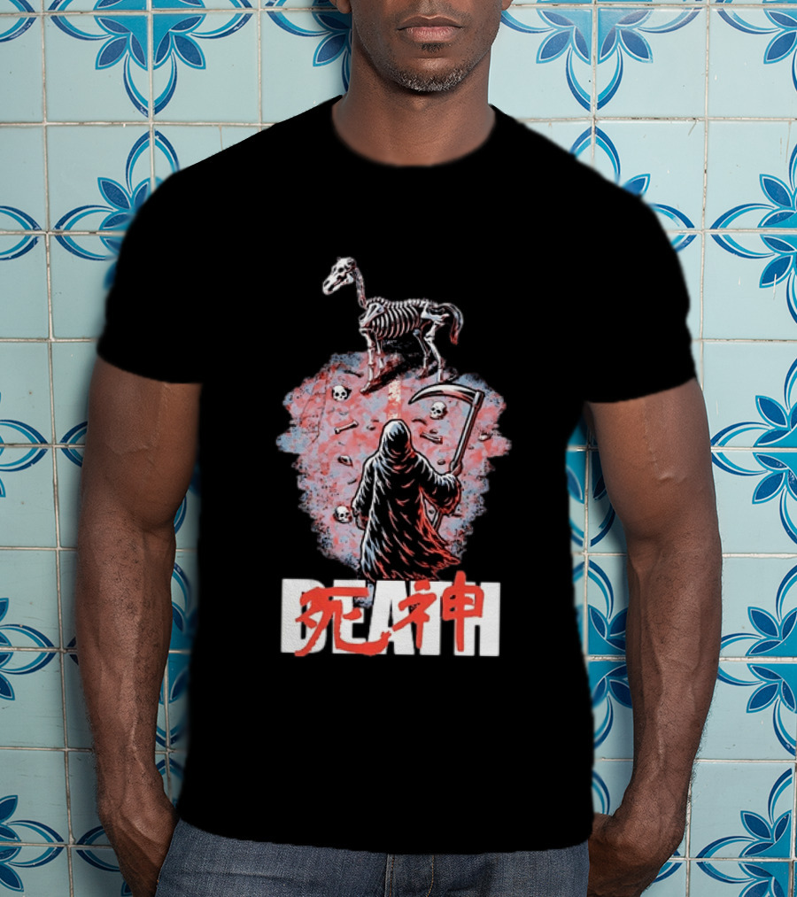 Shinigami Grim Reaper Skeleton Horse T-Shirt