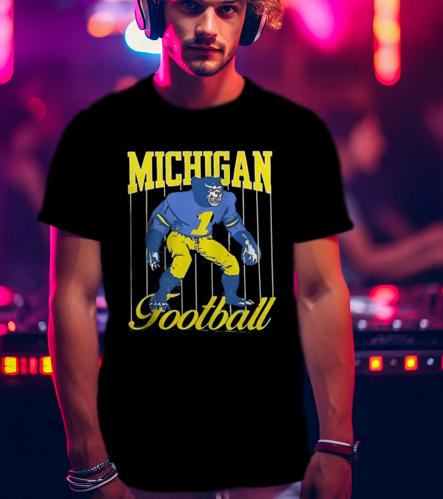 Michigan Football Wolverine Number One Classic Sports T-Shirt