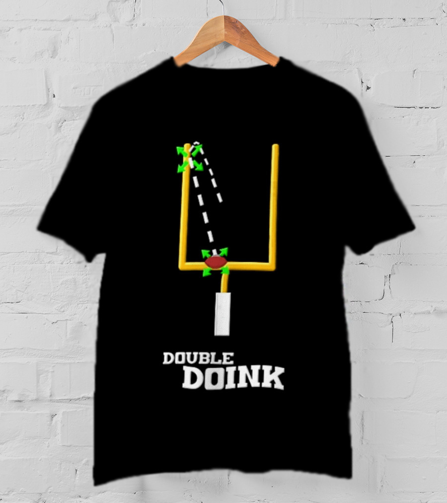 Double Doink Yellow Goalpost Football Collision Trajectory T-Shirt