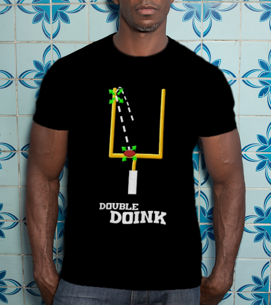 Double Doink Yellow Goalpost Football Collision Trajectory T-Shirt