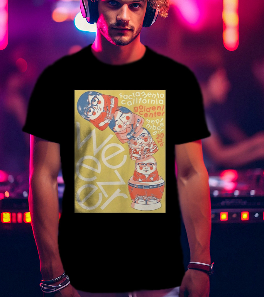 Sacramento California Golden 1 Center September 8 2026 Weezer Concert Matryoshka Dolls T-Shirt