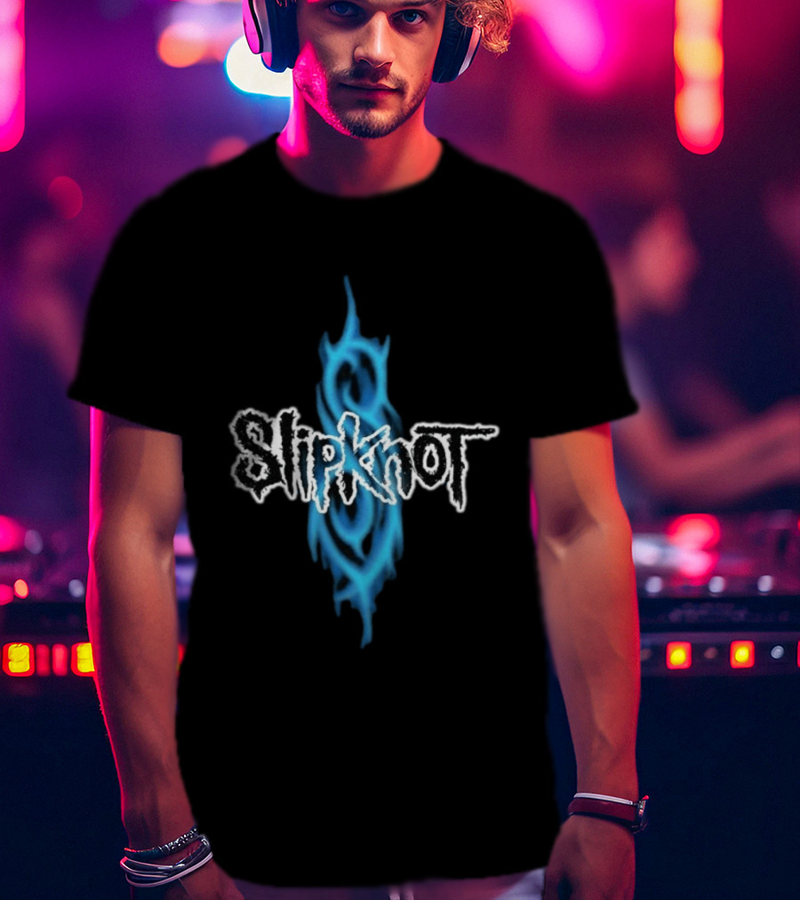 Slipknot Blue Tribal Flame Caustic Agnostic T-Shirt