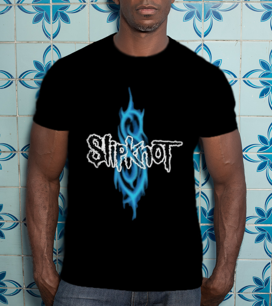Slipknot Blue Tribal Flame Caustic Agnostic T-Shirt