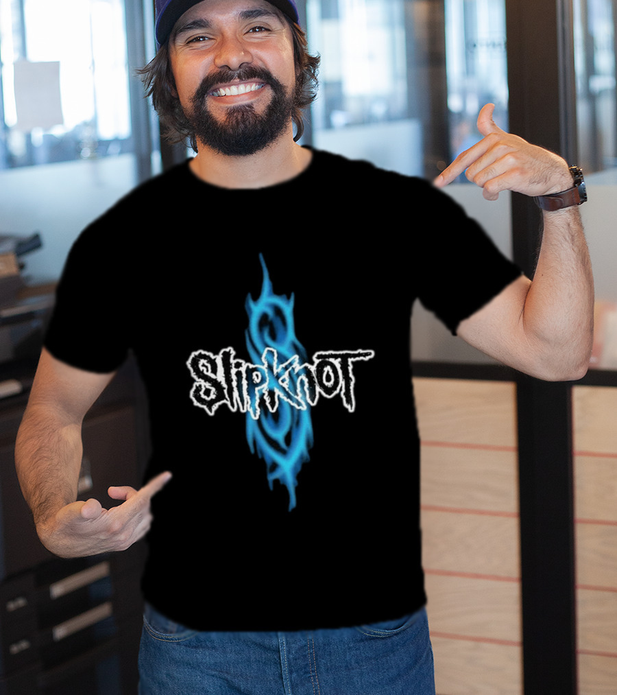 Slipknot Blue Tribal Flame Caustic Agnostic T-Shirt