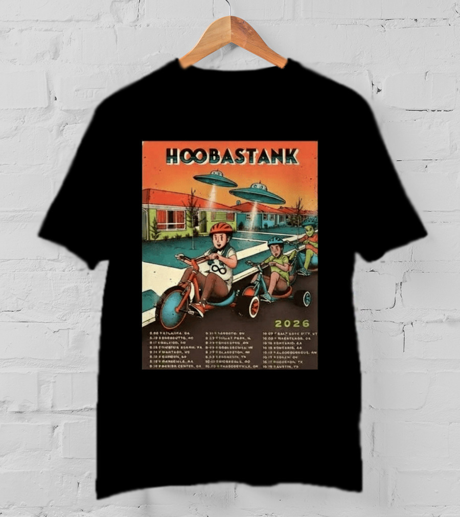Hoobastank 2026 North America Tour Schedule Vintage UFO T-Shirt