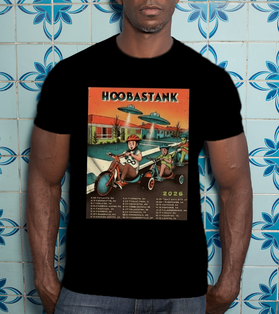 Hoobastank 2026 North America Tour Schedule Vintage UFO T-Shirt