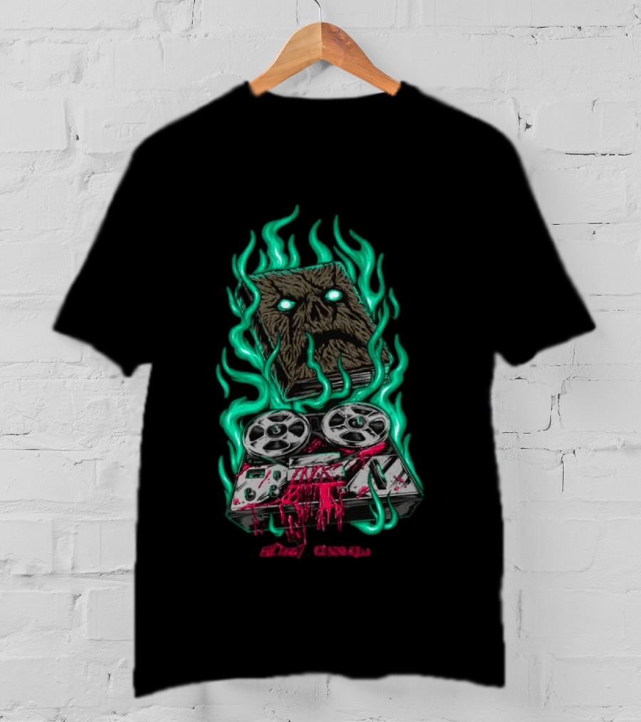 Ice Nine Kills Necronomikills Evil Dead 2 2026 Tape Recorder And Book With Flames T-Shirt