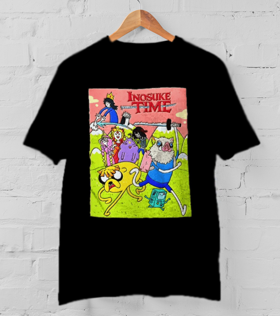 Inosuke Time Adventure With Demon Slayer Crossover Characters T-Shirt