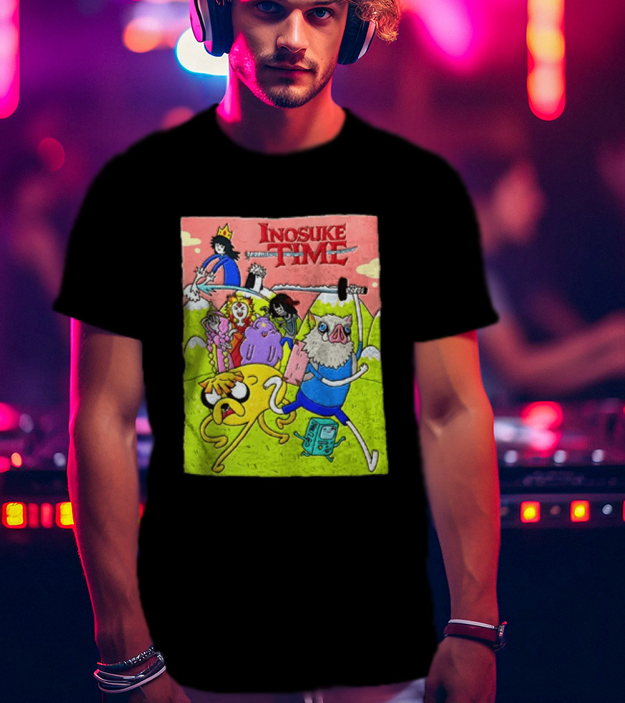 Inosuke Time Adventure With Demon Slayer Crossover Characters T-Shirt