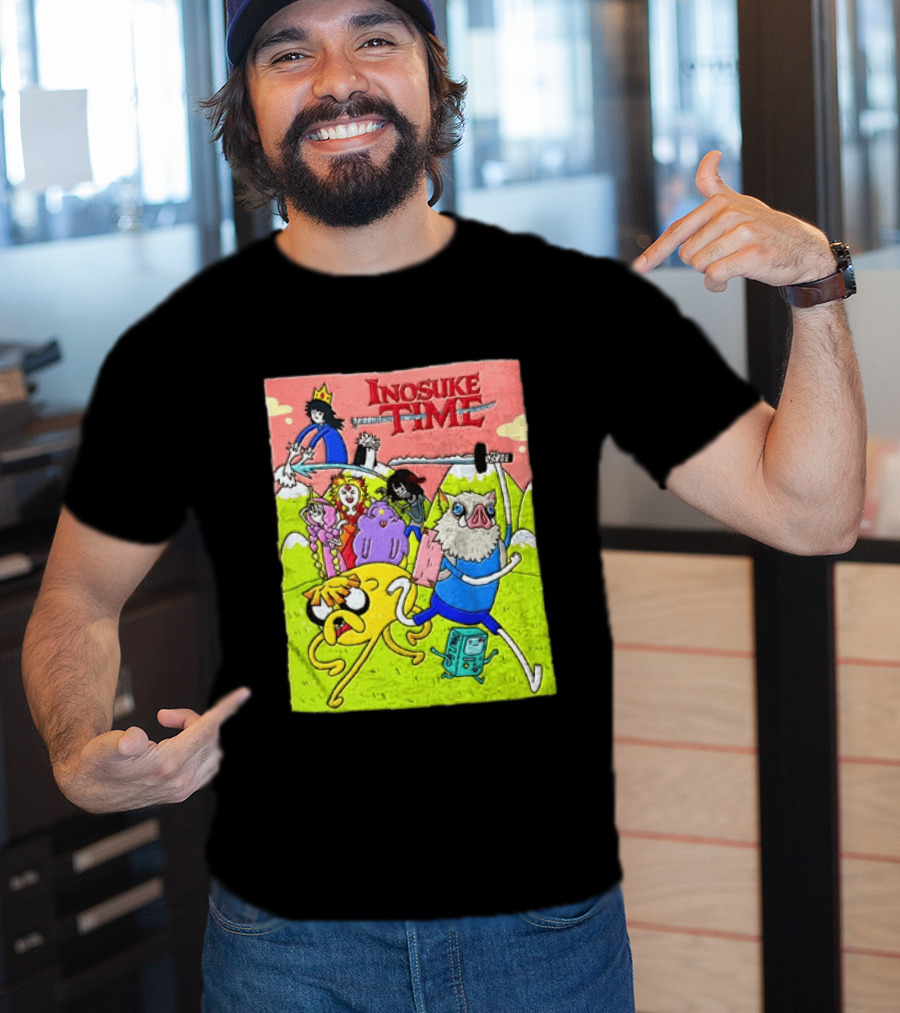 Inosuke Time Adventure With Demon Slayer Crossover Characters T-Shirt