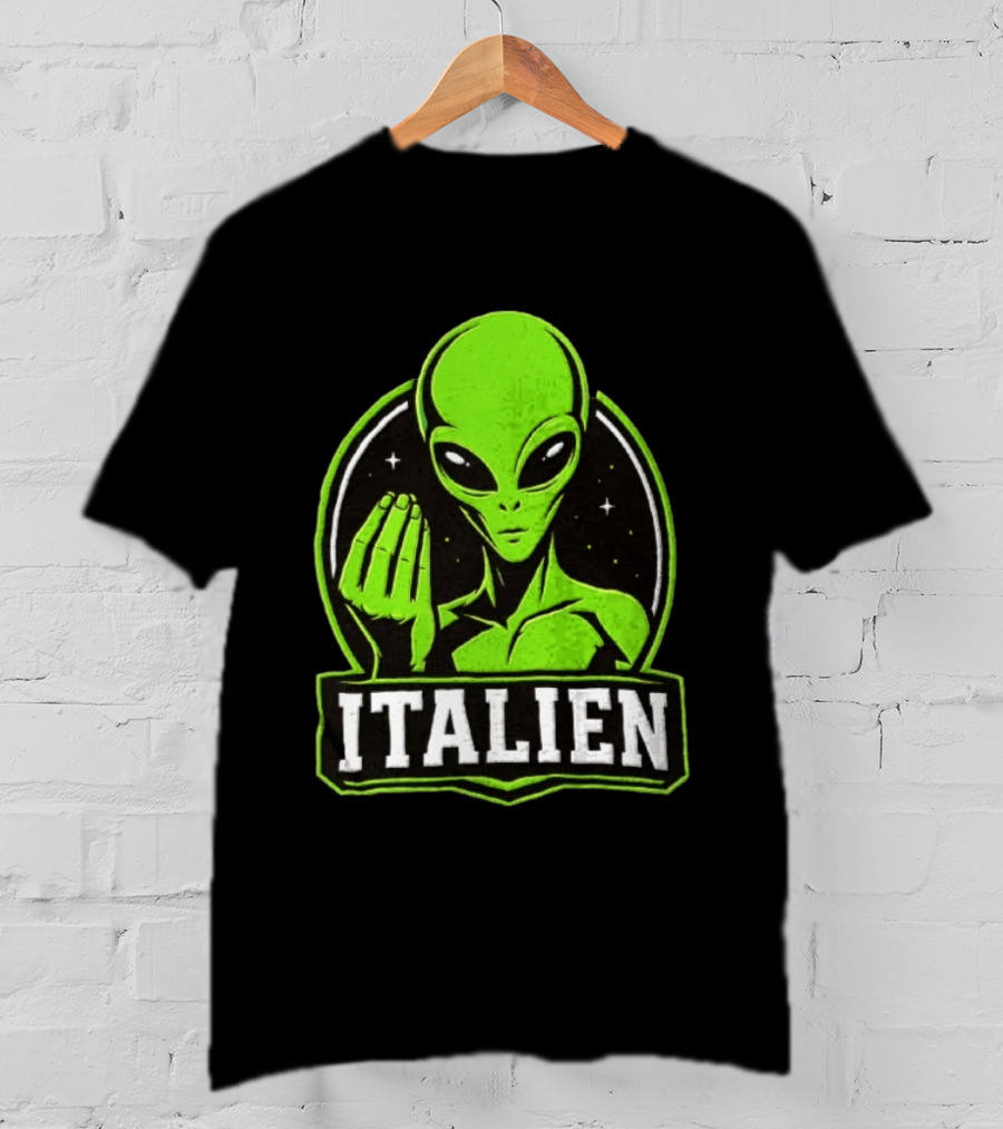 Italien Alien Hand Gesture Space Humor T-Shirt
