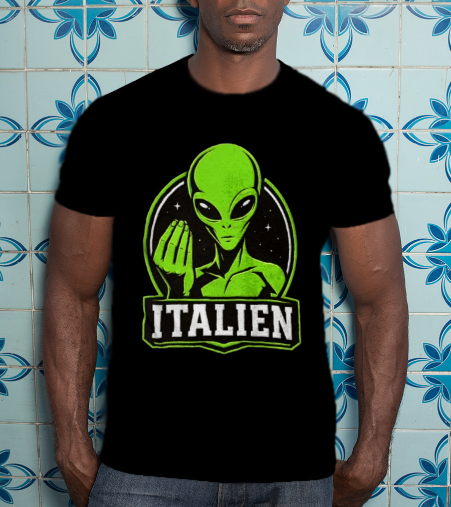 Italien Alien Hand Gesture Space Humor T-Shirt