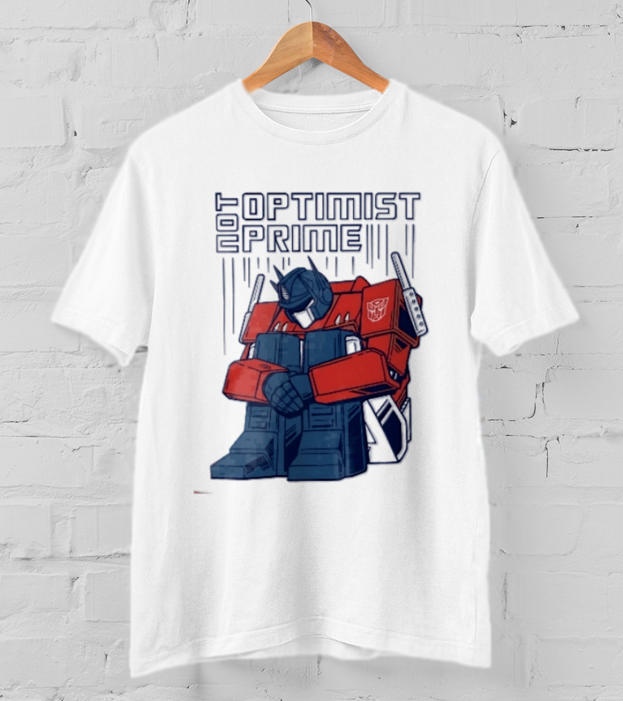 Optimist Prime Depressed Sad Robot Autobots Sitting T-Shirt