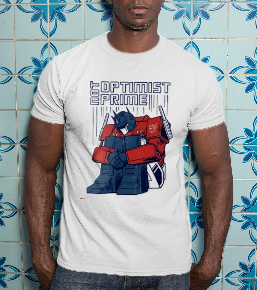Optimist Prime Depressed Sad Robot Autobots Sitting T-Shirt