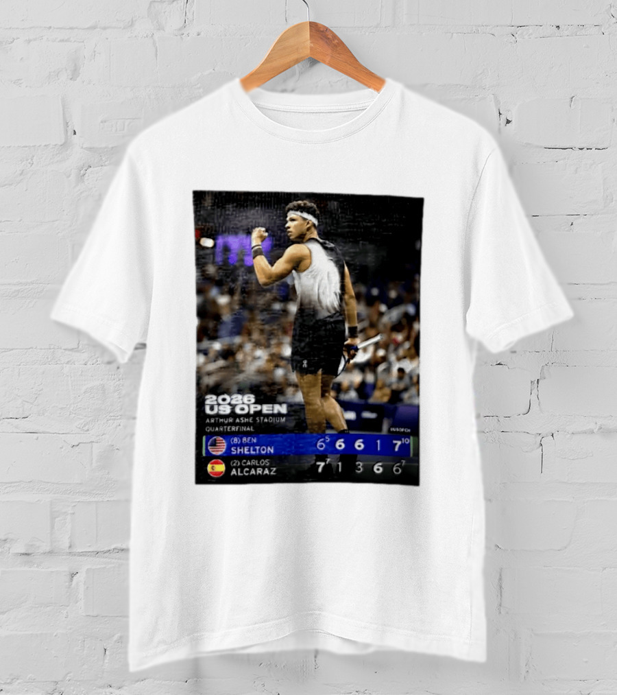 2026 US Open Arthur Ashe Stadium Quarterfinal Ben Shelton Vs Carlos Alcaraz T-Shirt