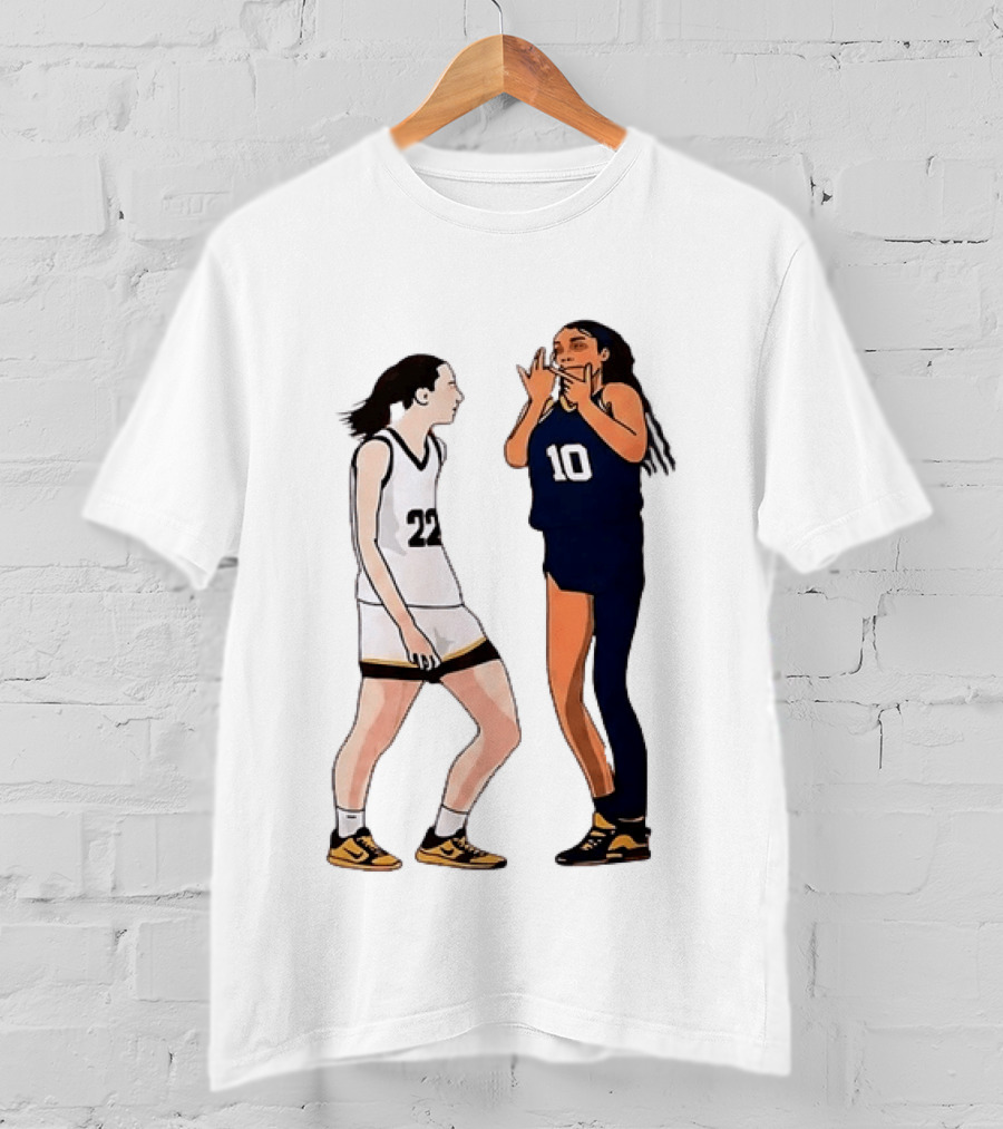 Caitlin Clark Angel Reese Basketball Rivalry 22 Vs 10 T-Shirt