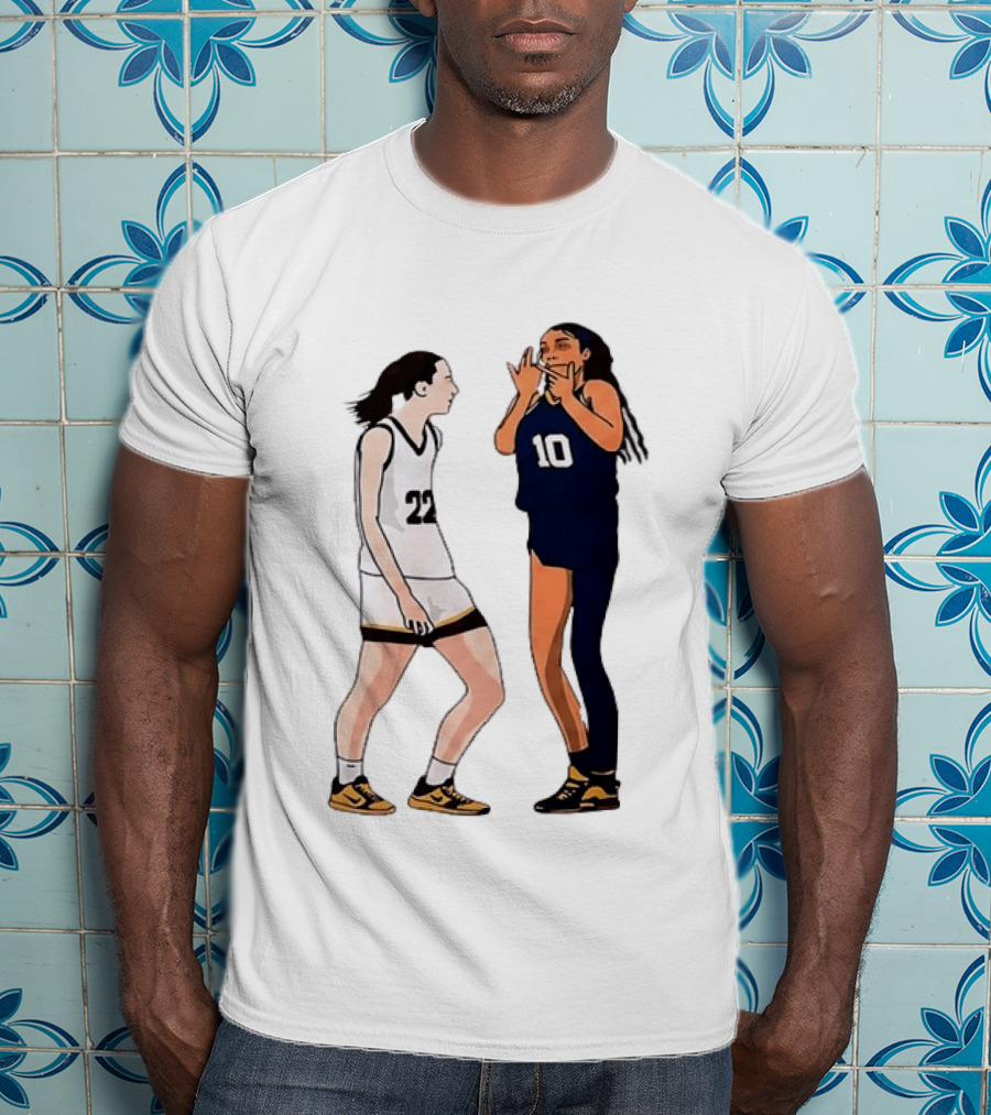 Caitlin Clark Angel Reese Basketball Rivalry 22 Vs 10 T-Shirt