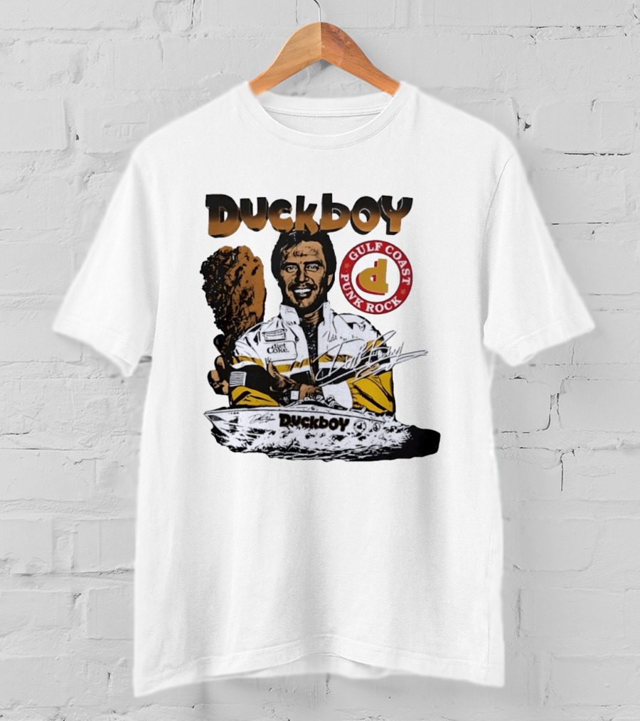 Duckboy Gulf Coast Punk Rock Diet Coke Racing Boat Signature T-Shirt