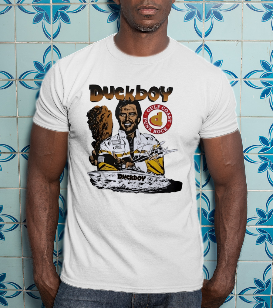 Duckboy Gulf Coast Punk Rock Diet Coke Racing Boat Signature T-Shirt