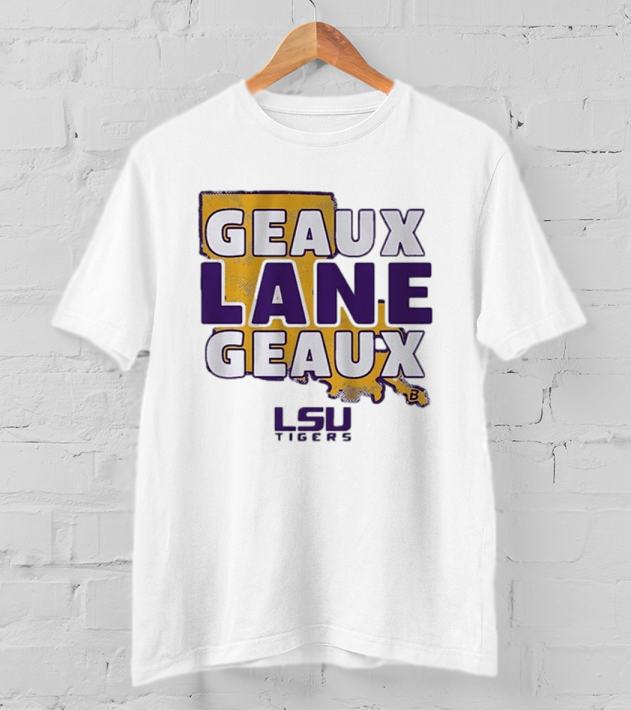 Geaux Lane Geaux LSU Tigers Louisiana State University Map T-Shirt