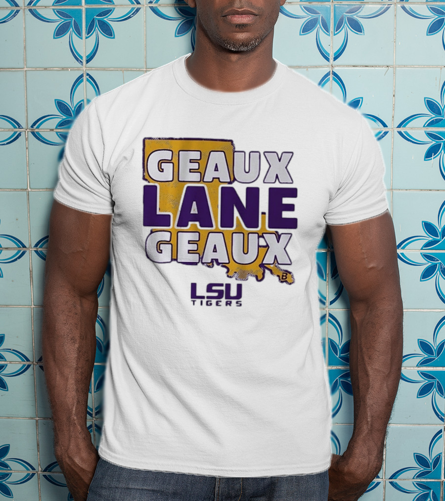 Geaux Lane Geaux LSU Tigers Louisiana State University Map T-Shirt