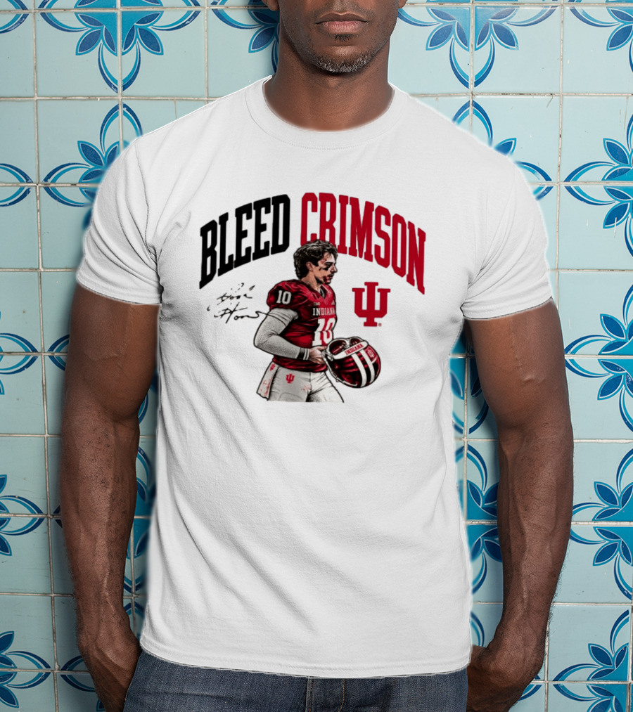 Bleed Crimson Indiana Josh Hoover IU Football T-Shirt