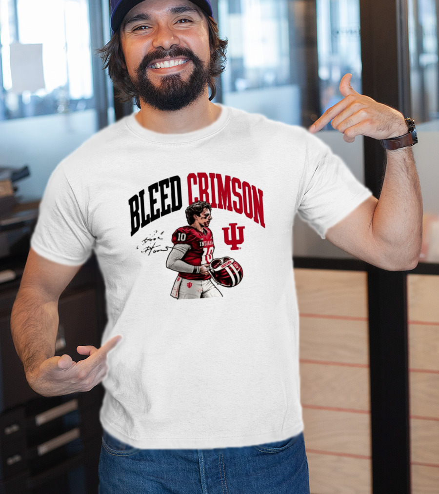 Bleed Crimson Indiana Josh Hoover IU Football T-Shirt