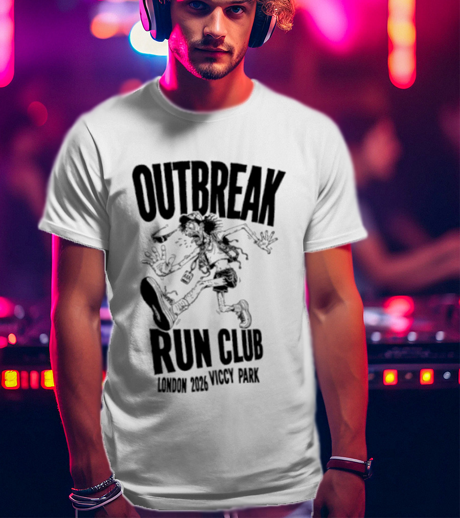 Outbreak Fest Run Club London 2026 Viccy Park Running Zombie T-Shirt