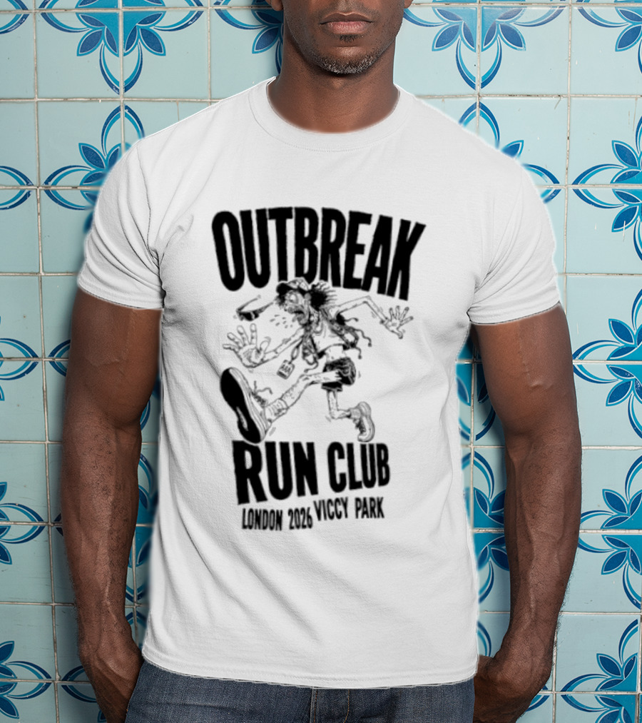 Outbreak Fest Run Club London 2026 Viccy Park Running Zombie T-Shirt