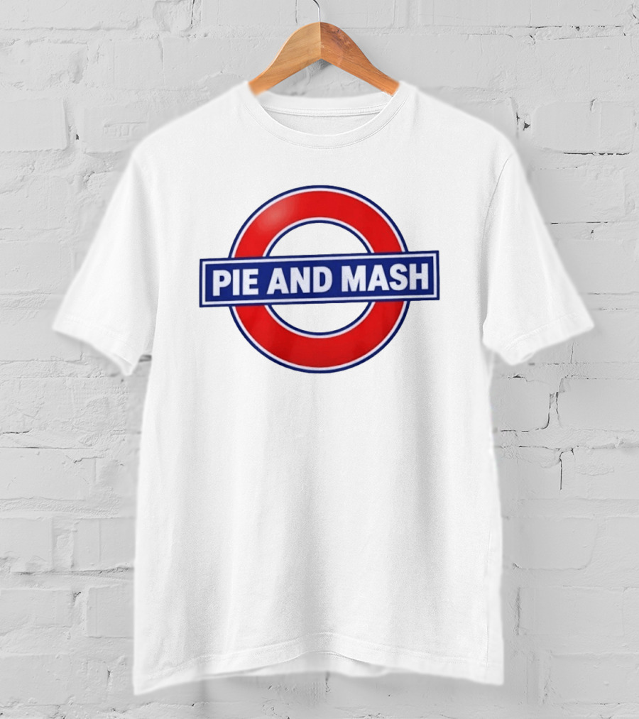 Pie And Mash London Underground Sign Circular Red Blue T-Shirt