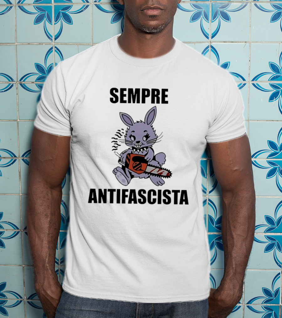 Sempre Antifascista Bunny Chainsaw T-Shirt