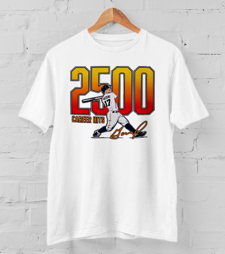 Shohei Ohtani 2500 Career Hits 17 Baseball Player Signature T-Shirt