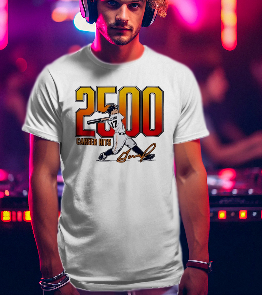 Shohei Ohtani 2500 Career Hits 17 Baseball Player Signature T-Shirt
