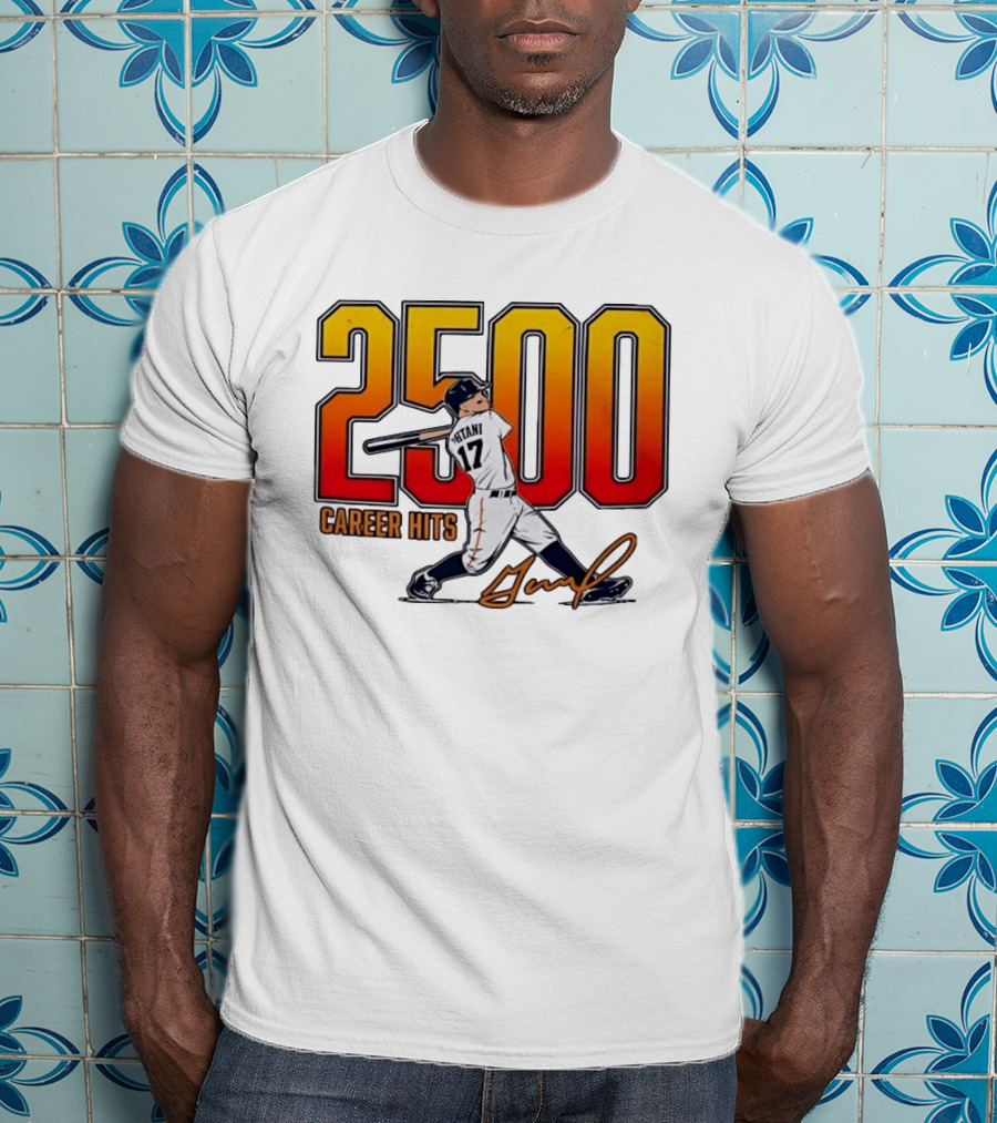 Shohei Ohtani 2500 Career Hits 17 Baseball Player Signature T-Shirt